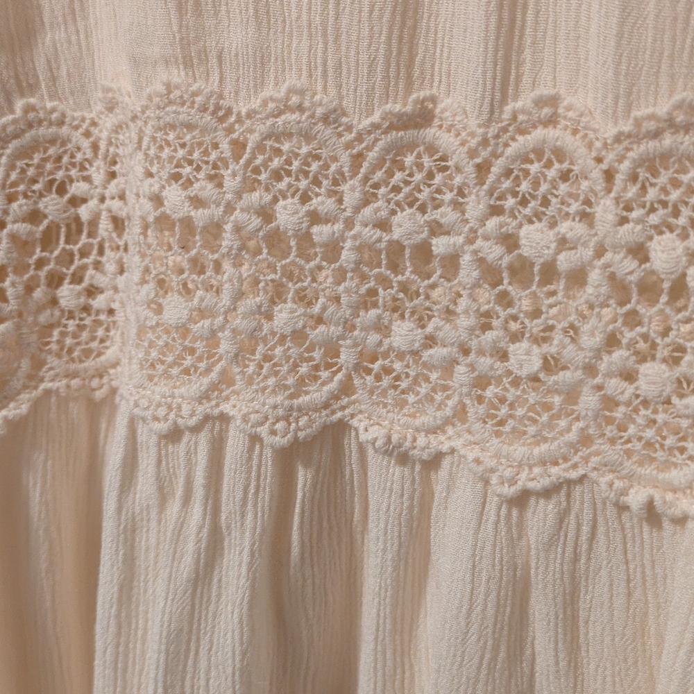 Mossimo Cream Boho Tie Front Blouse - Picture 4 of 6